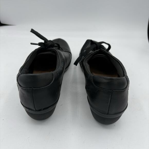 Clarks Collection Shoes Womens 7.5 Everlay Elma‎ Black Leather Oxford Lace Up - Picture 6 of 9
